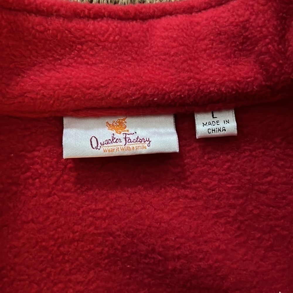 Quacker Factory Sequined Fleece Jacket with Rhinestone Zipper Sz L - Picture 6 of 9